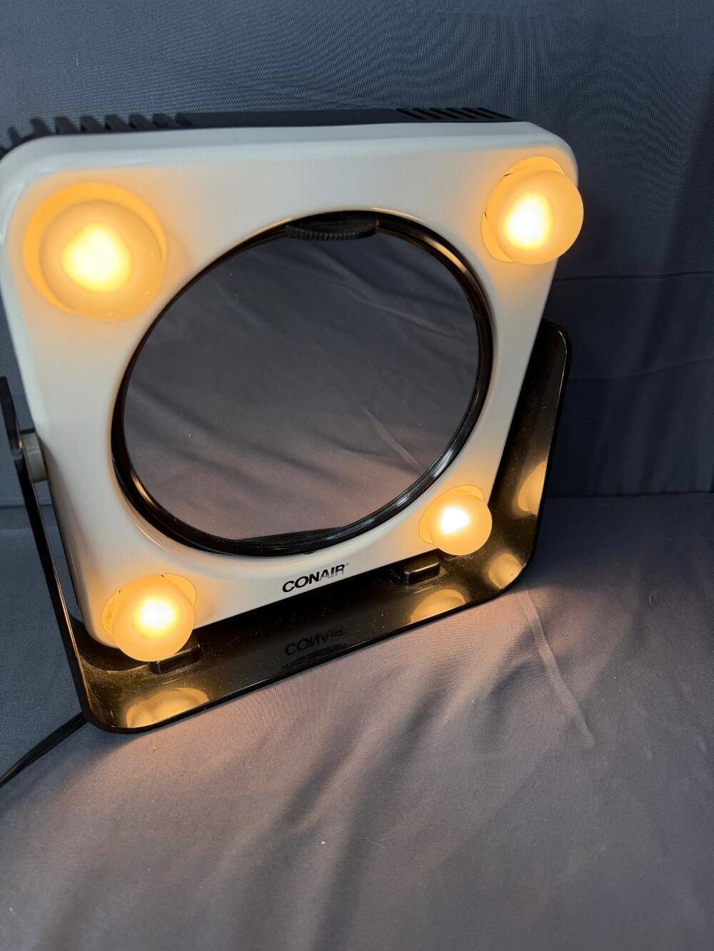 Vintage 1980 Conair Lighted Vanity Makeup - Double Sided Swivel Mirror